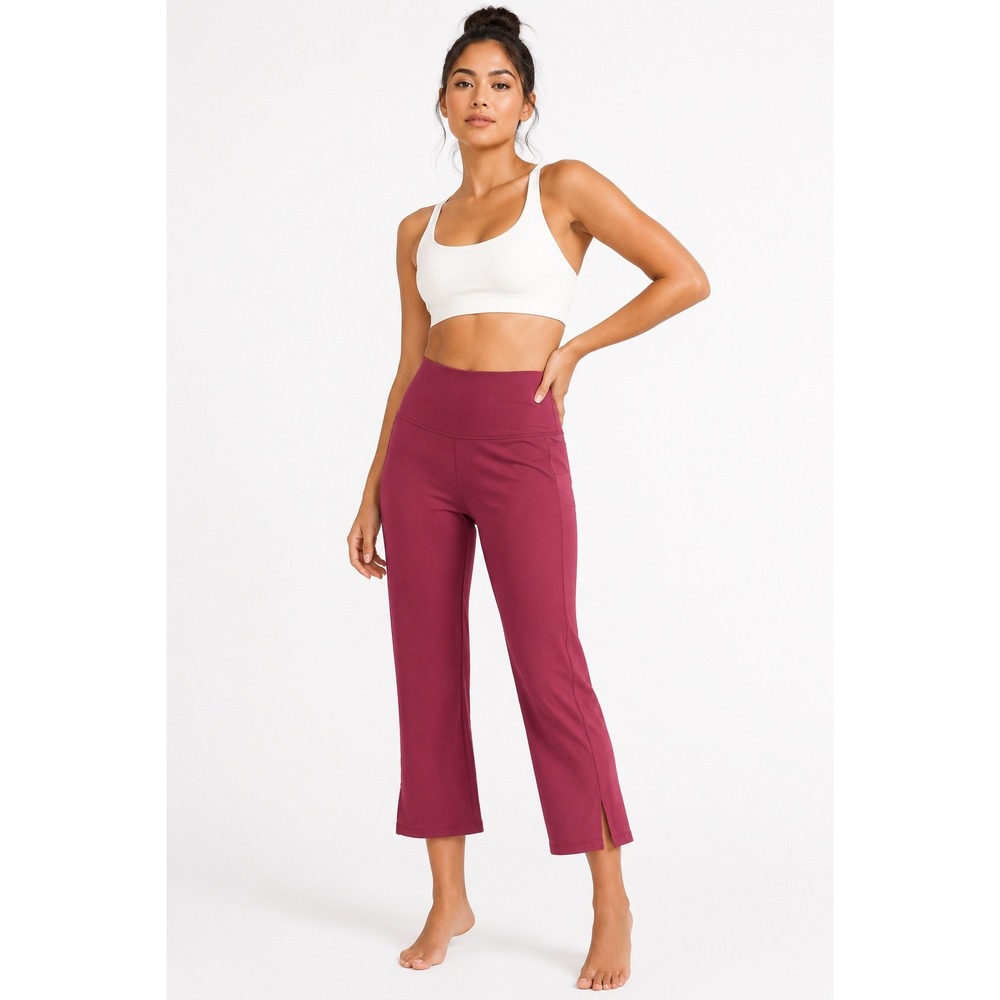 Athleta Transcend Stash Crop Straight Leg Pants Rosewood Pink 2X - Picture 2 of 9